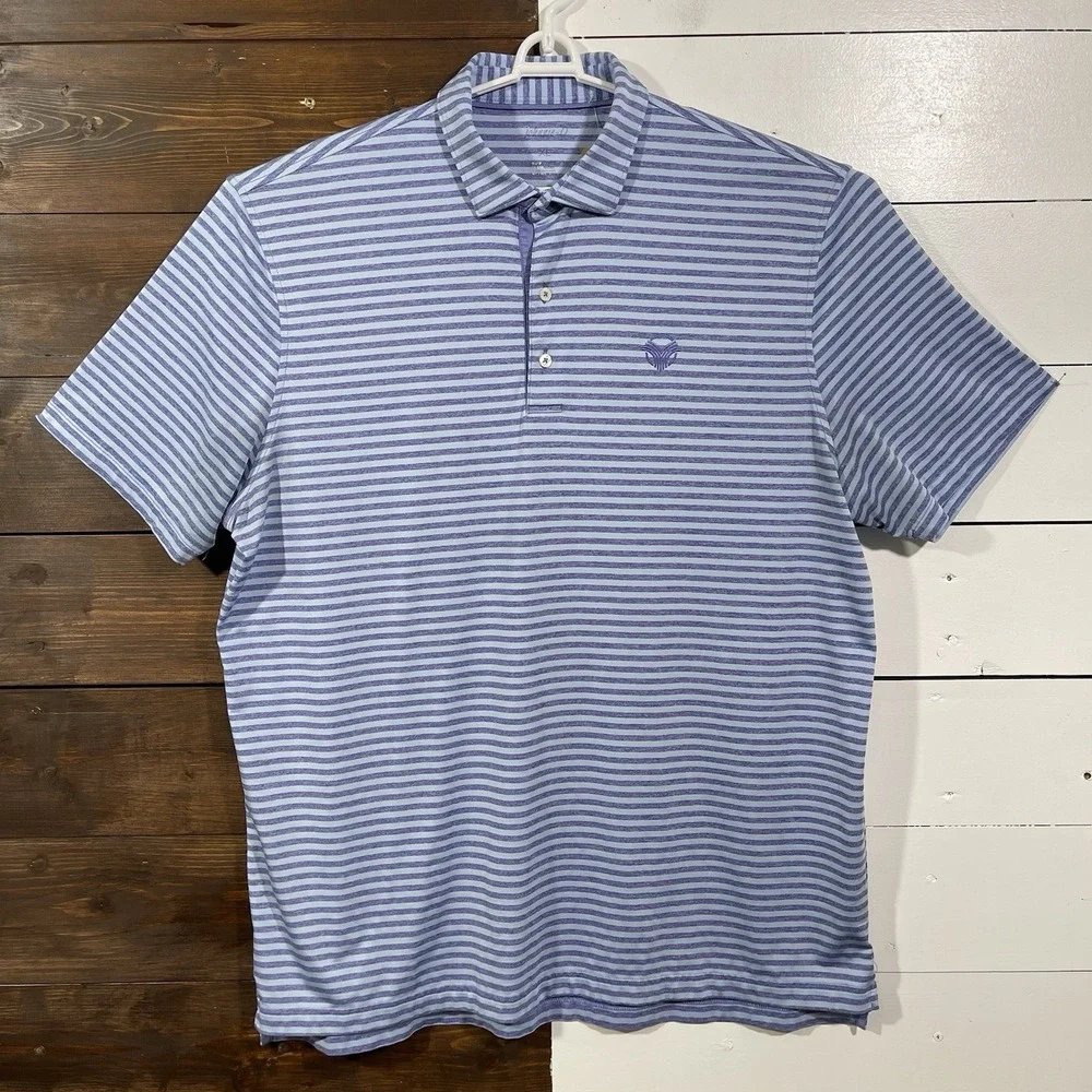 Johnnie-O Stripe Performance Polo Men's XL The Vintage Club Indian Wells CA‎